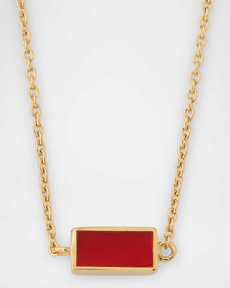 Single Station Rectangle Dash Necklace